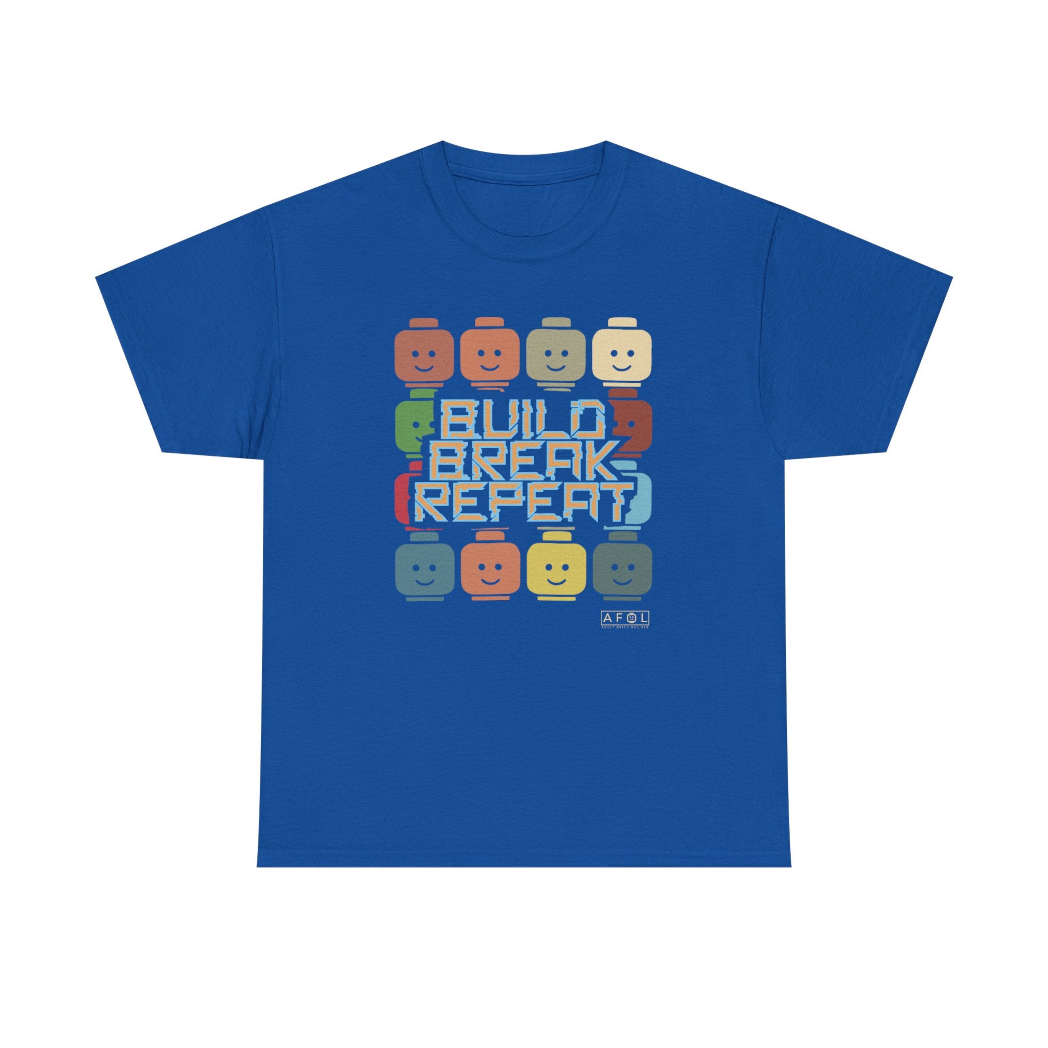 AFOL Retro Brick Tee — "Build Break Repeat" Graphic Shirt