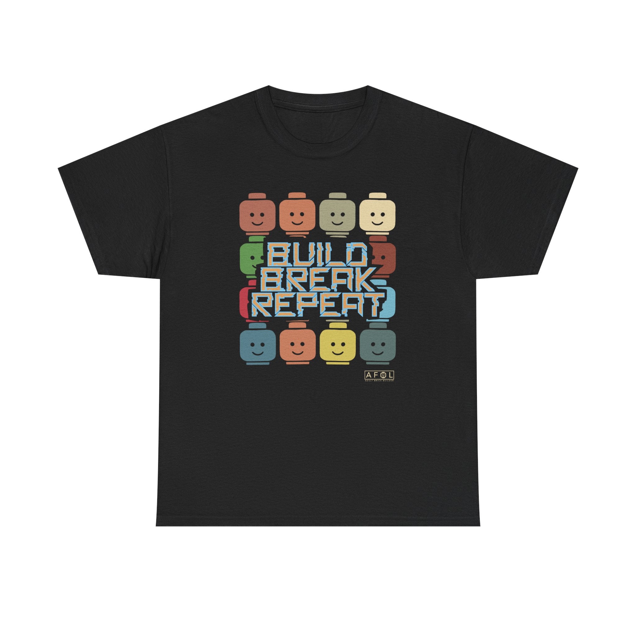 AFOL Retro Brick Tee — "Build Break Repeat" Graphic Shirt