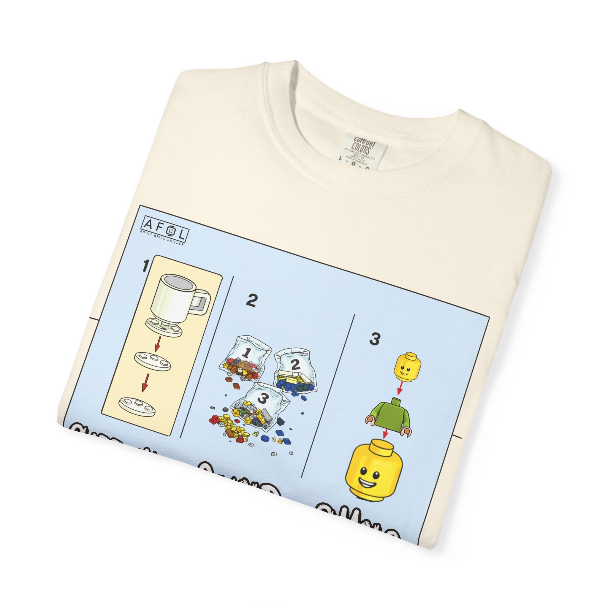 AFOL - Caffine Build and Smile Instructions Tee