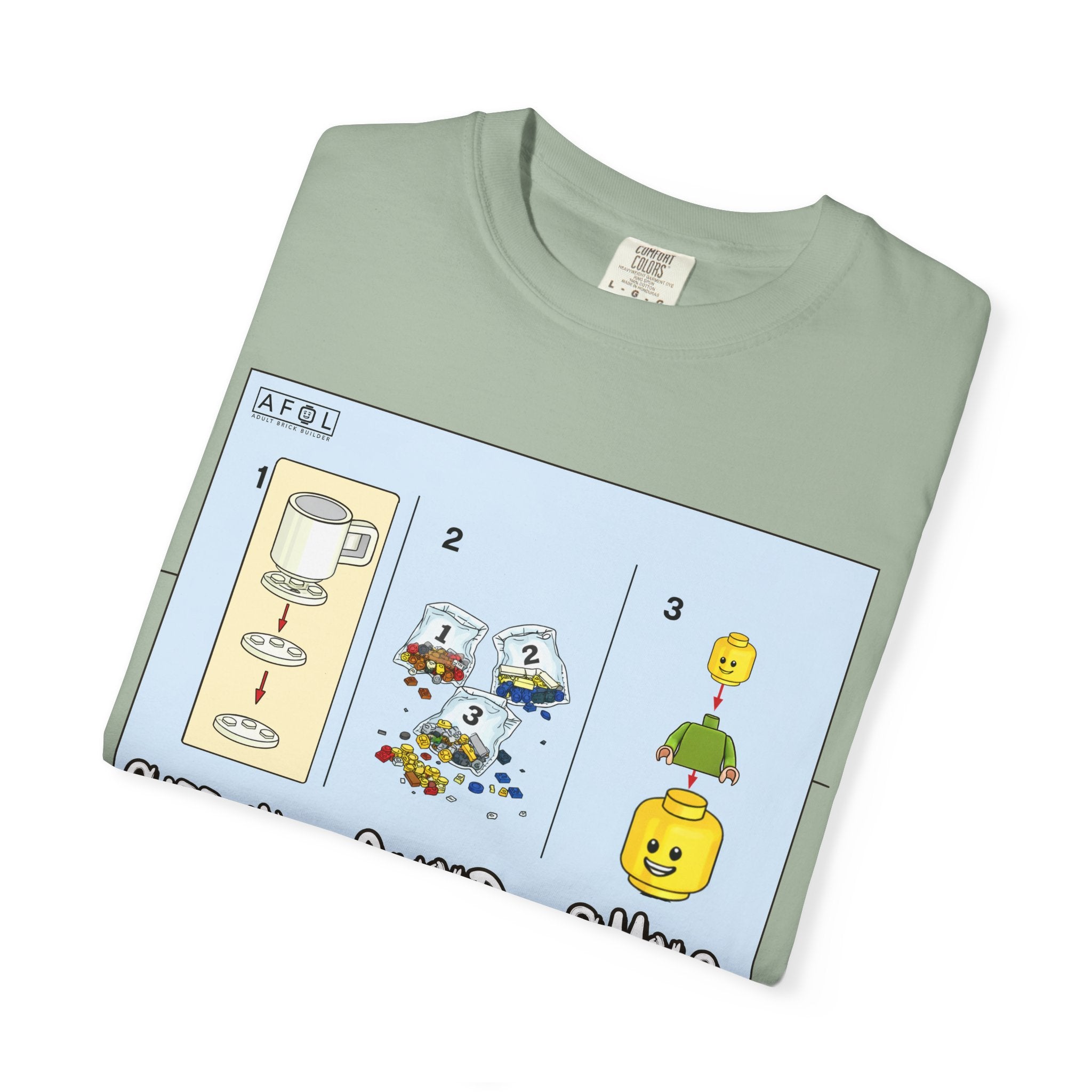 AFOL - Caffine Build and Smile Instructions Tee