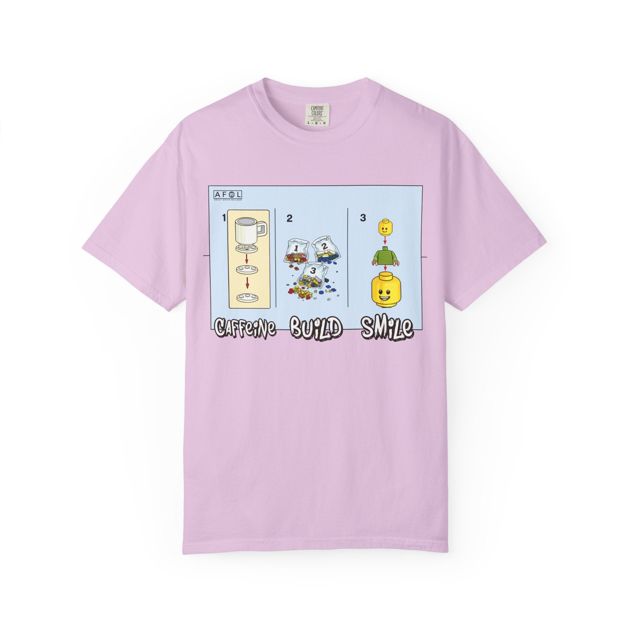 AFOL - Caffine Build and Smile Instructions Tee