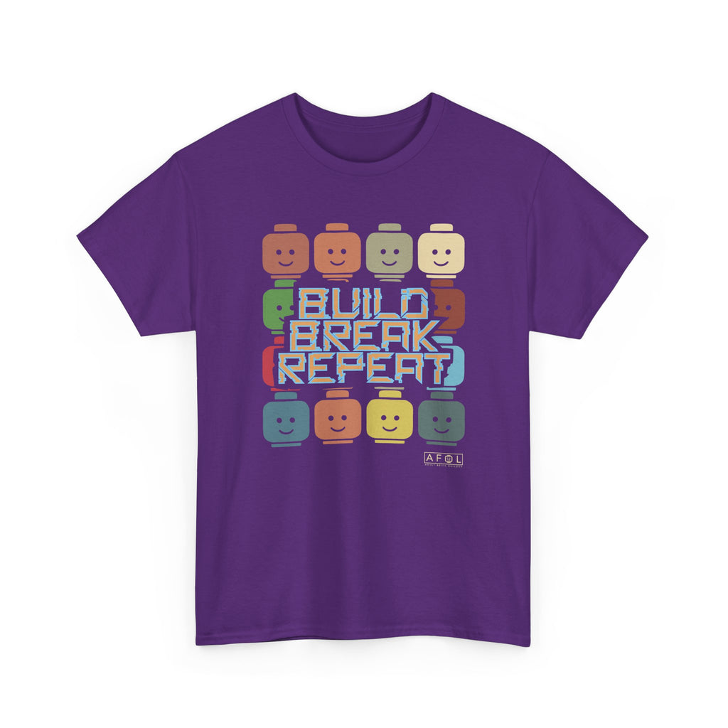 AFOL Retro Brick Tee — "Build Break Repeat" Graphic Shirt