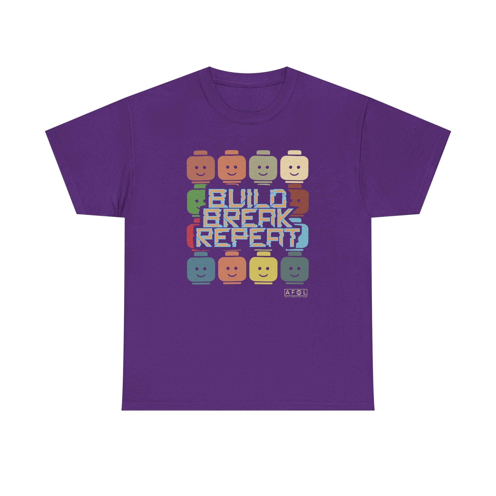 AFOL Retro Brick Tee — "Build Break Repeat" Graphic Shirt
