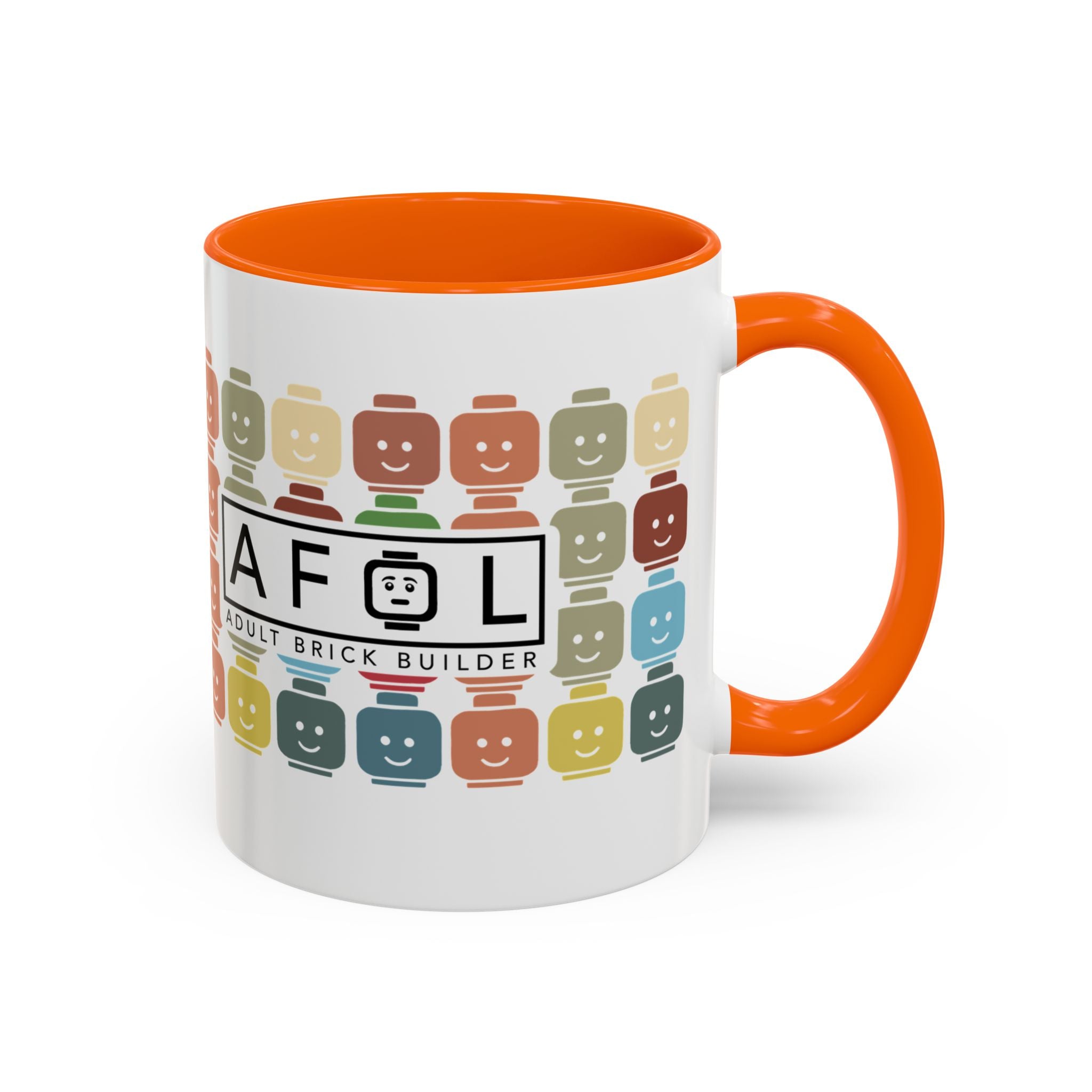 AFOL Mug Happy Faces — Colorful Smiling Brick Pattern (11/15 oz)