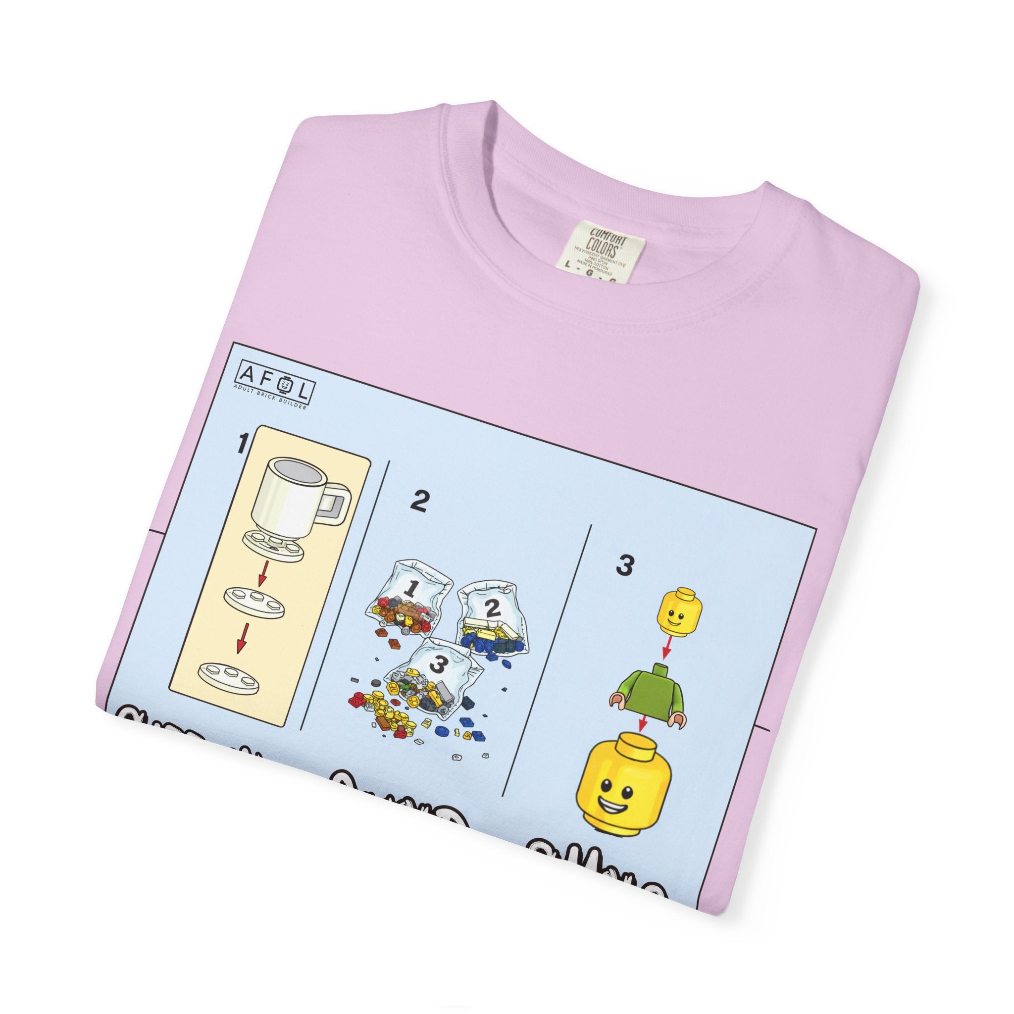 AFOL - Caffine Build and Smile Instructions Tee