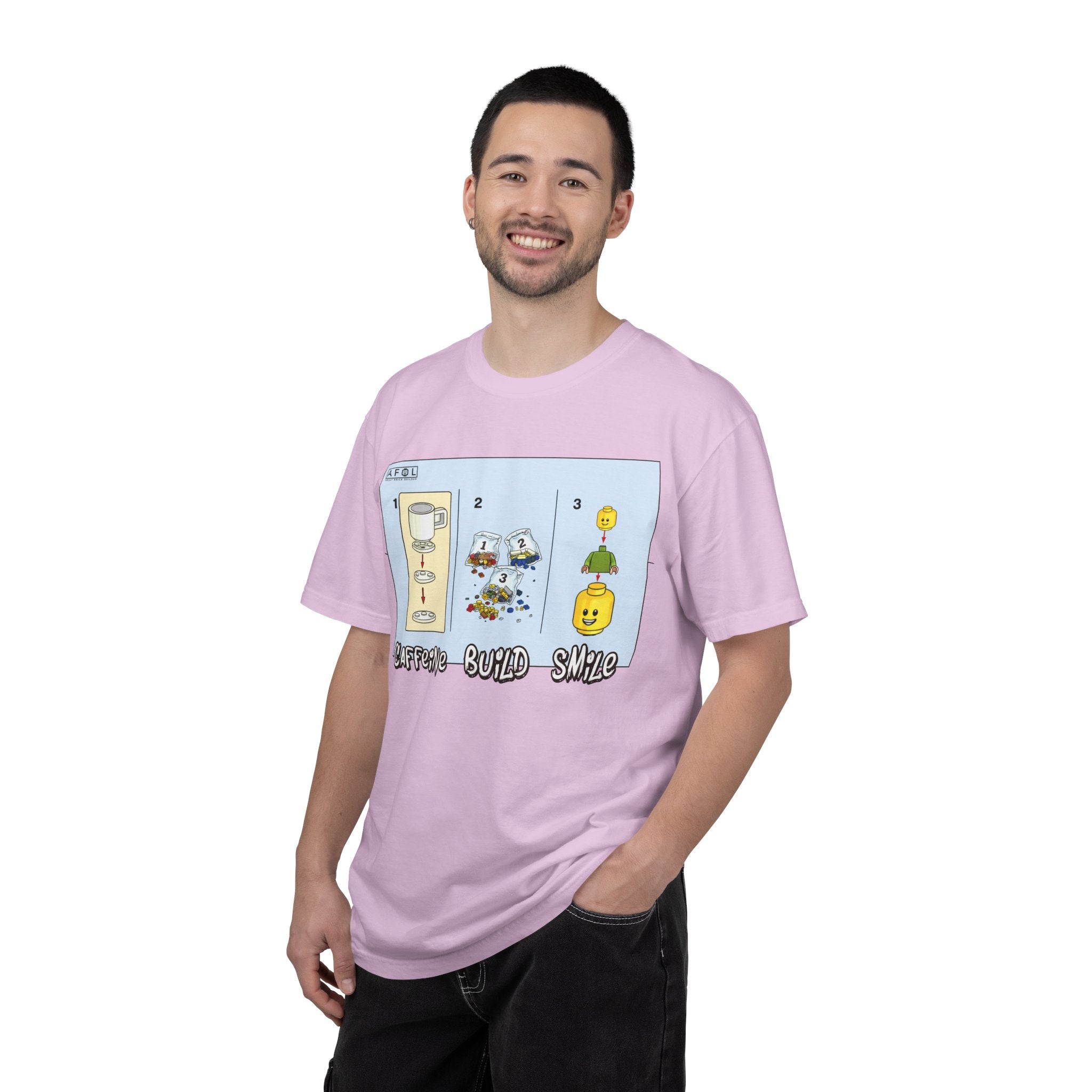 AFOL - Caffine Build and Smile Instructions Tee