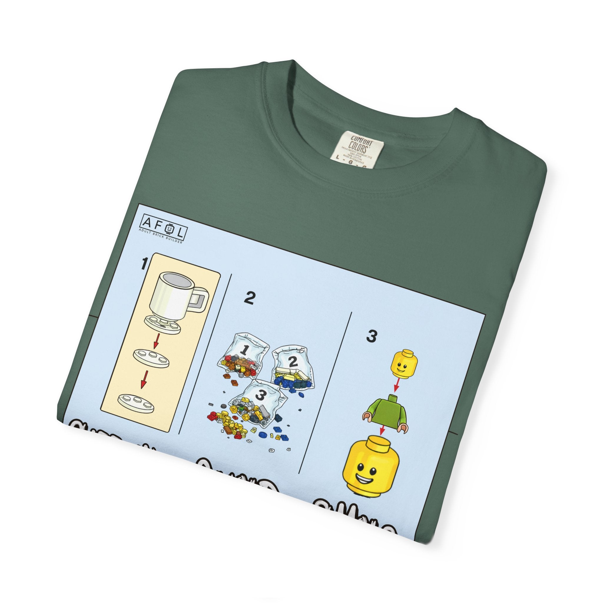AFOL - Caffine Build and Smile Instructions Tee