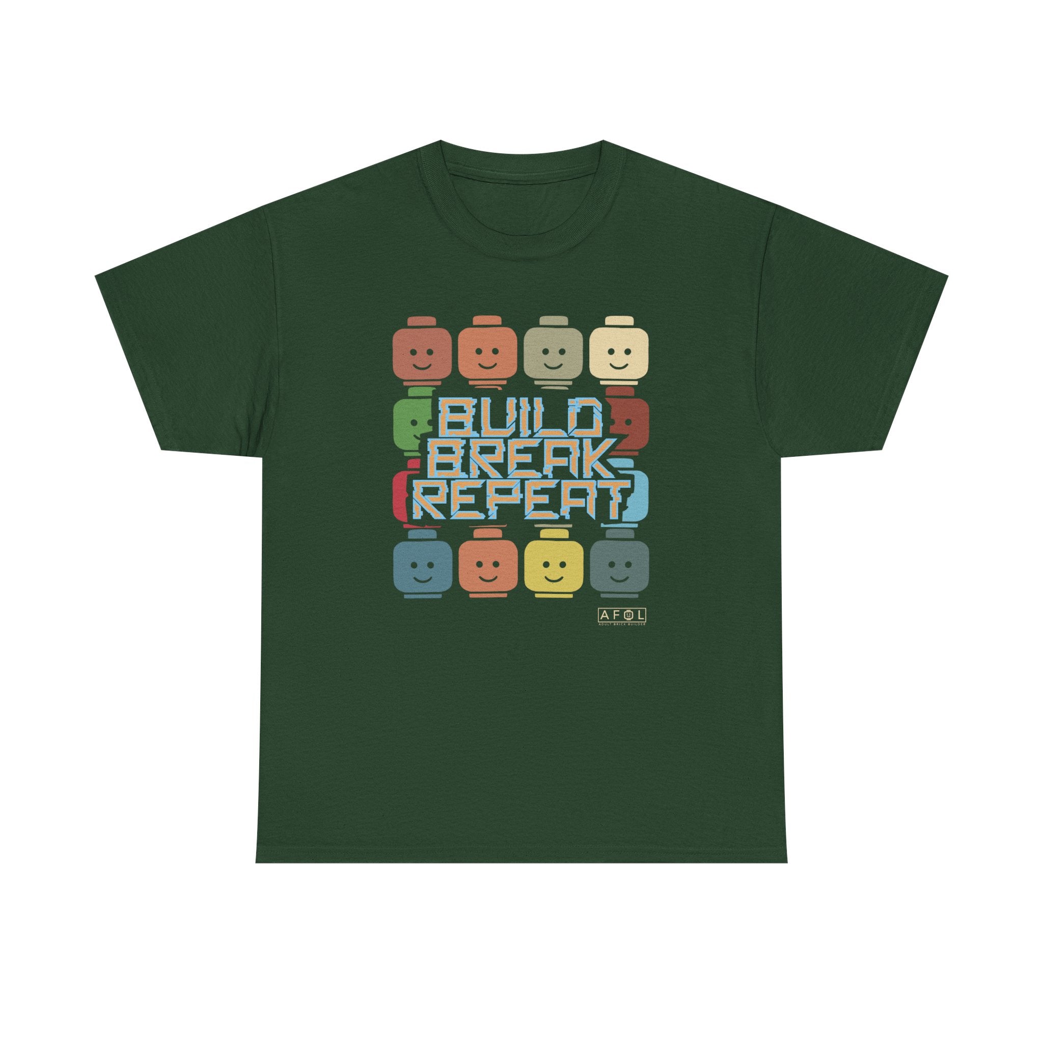 AFOL Retro Brick Tee — "Build Break Repeat" Graphic Shirt