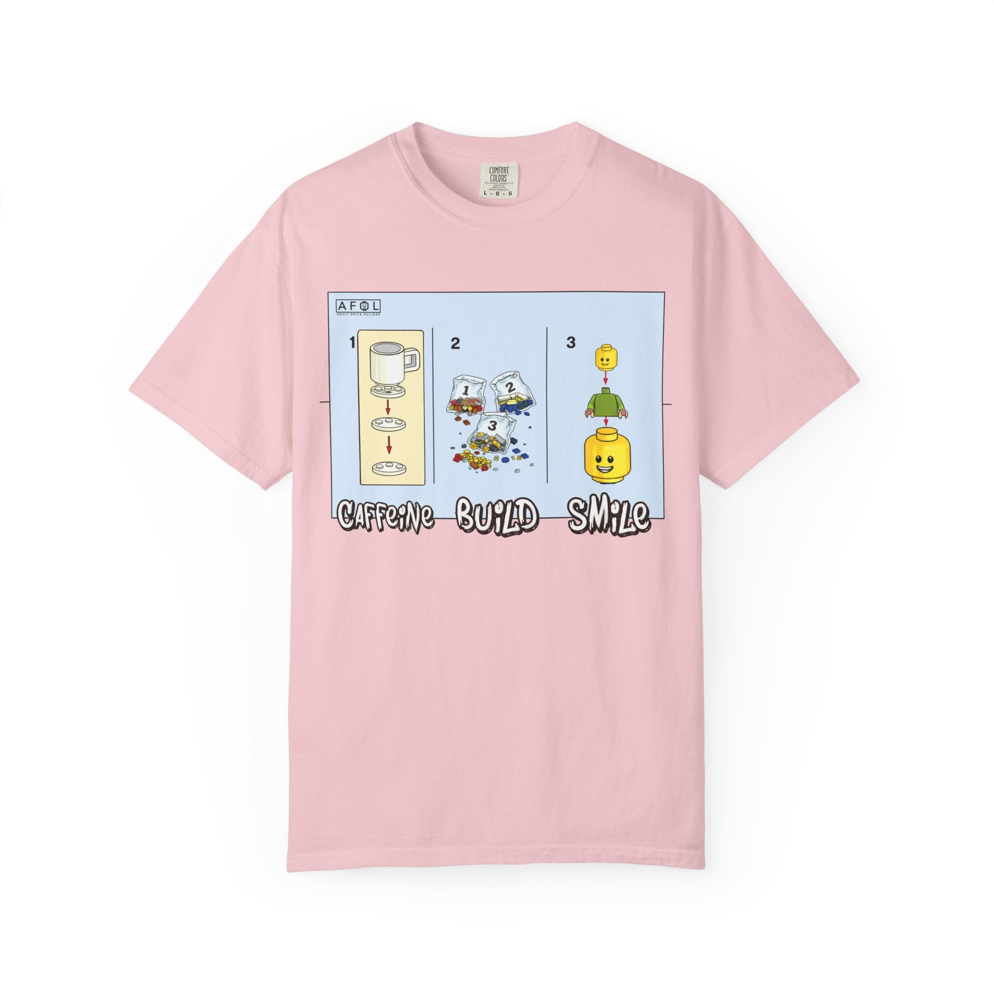 AFOL - Caffine Build and Smile Instructions Tee