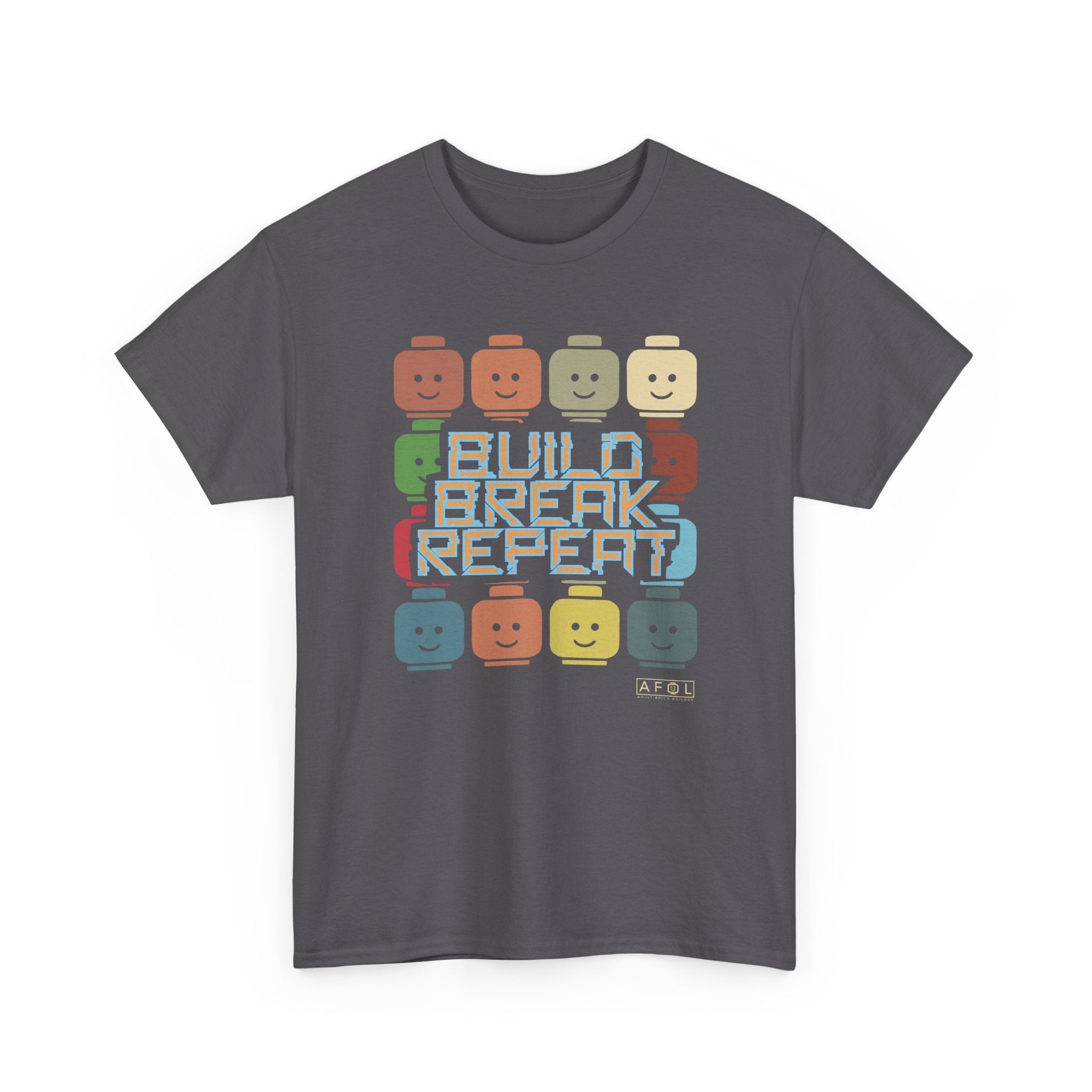 AFOL Retro Brick Tee — "Build Break Repeat" Graphic Shirt