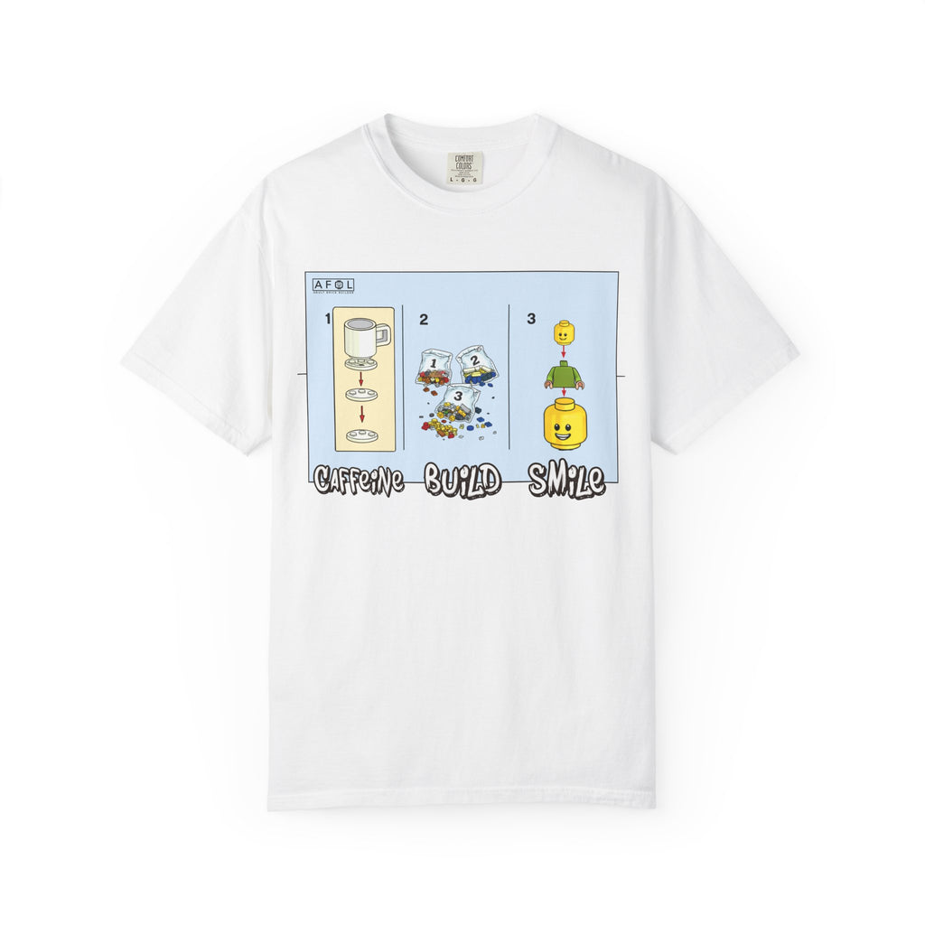 AFOL - Caffine Build and Smile Instructions Tee
