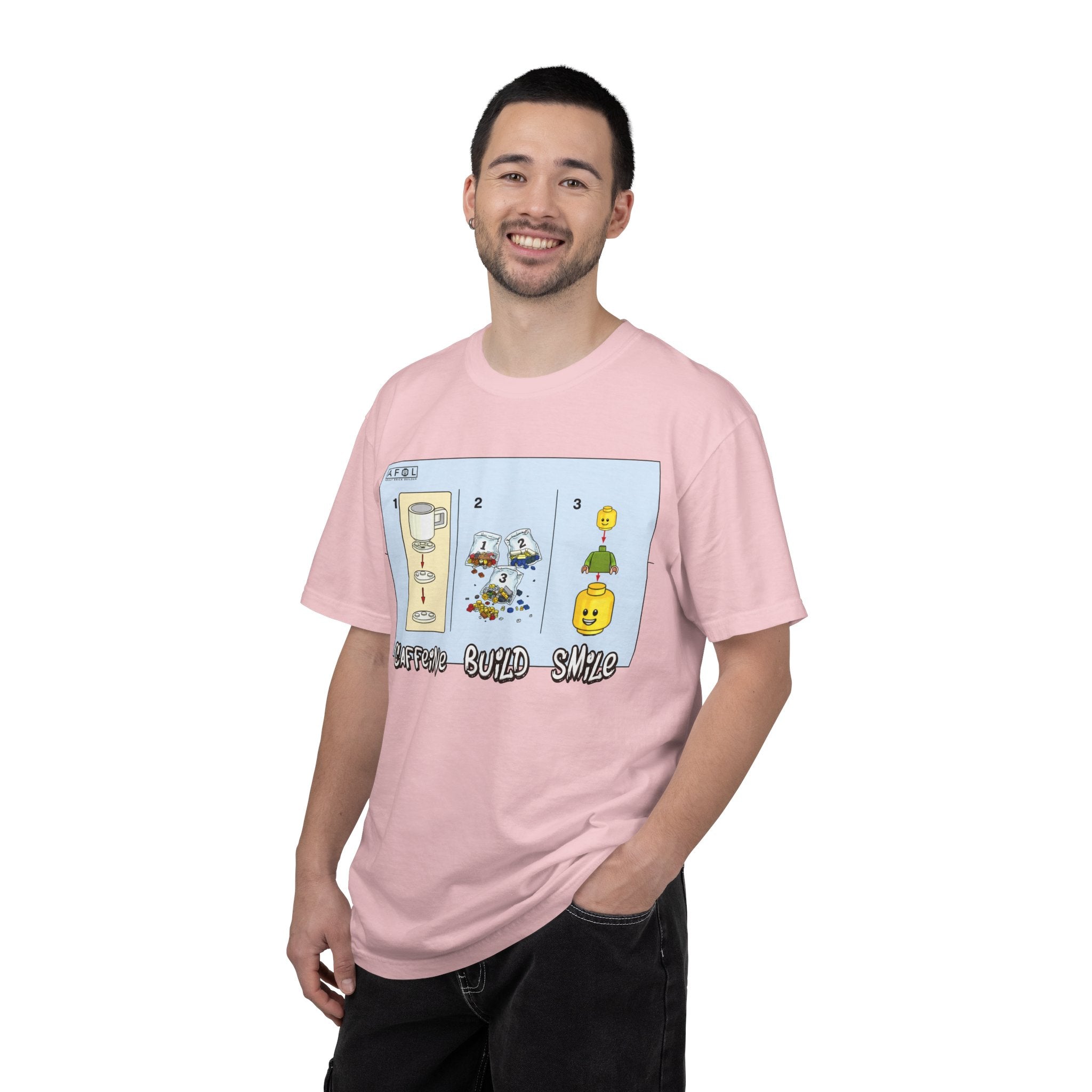 AFOL - Caffine Build and Smile Instructions Tee