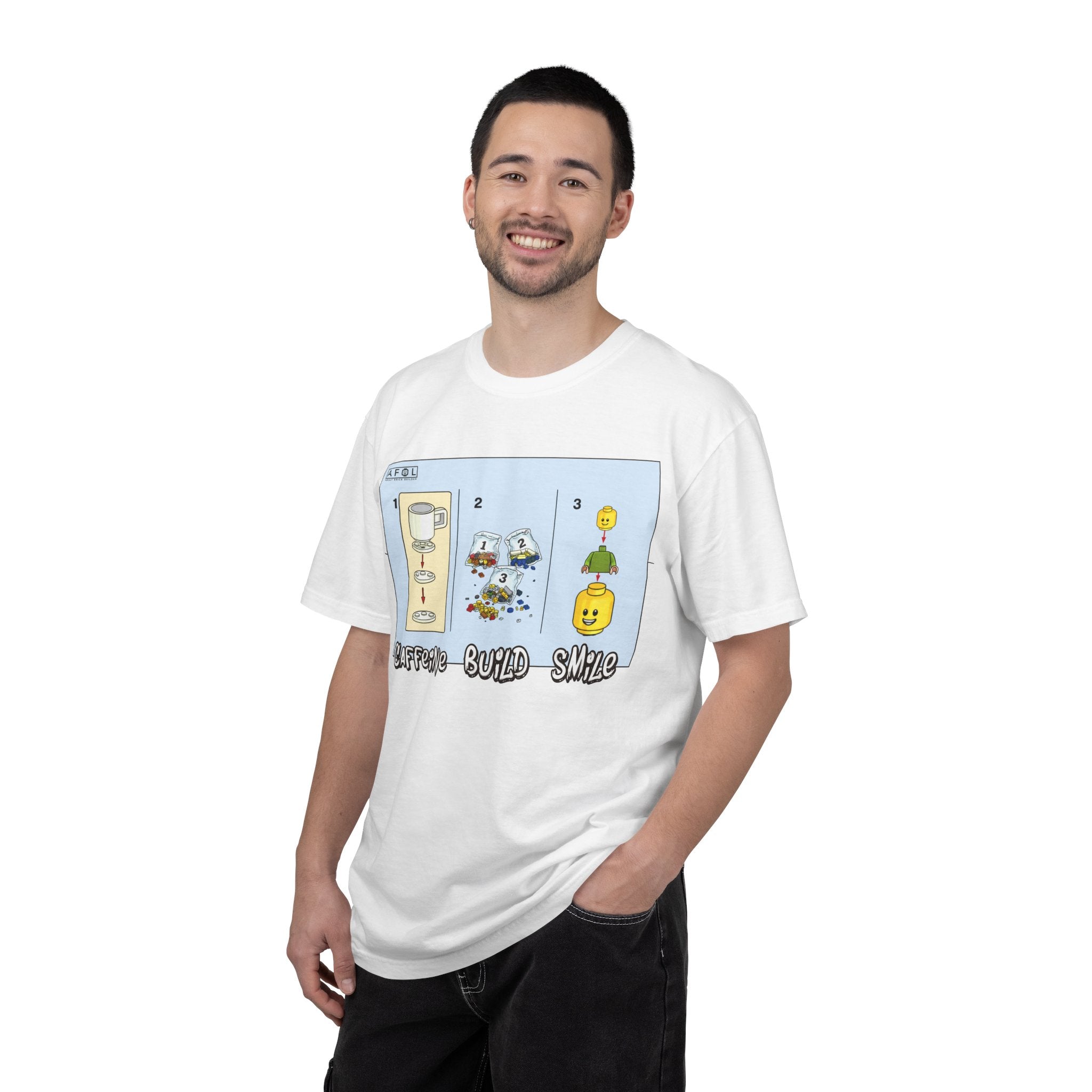 AFOL - Caffine Build and Smile Instructions Tee