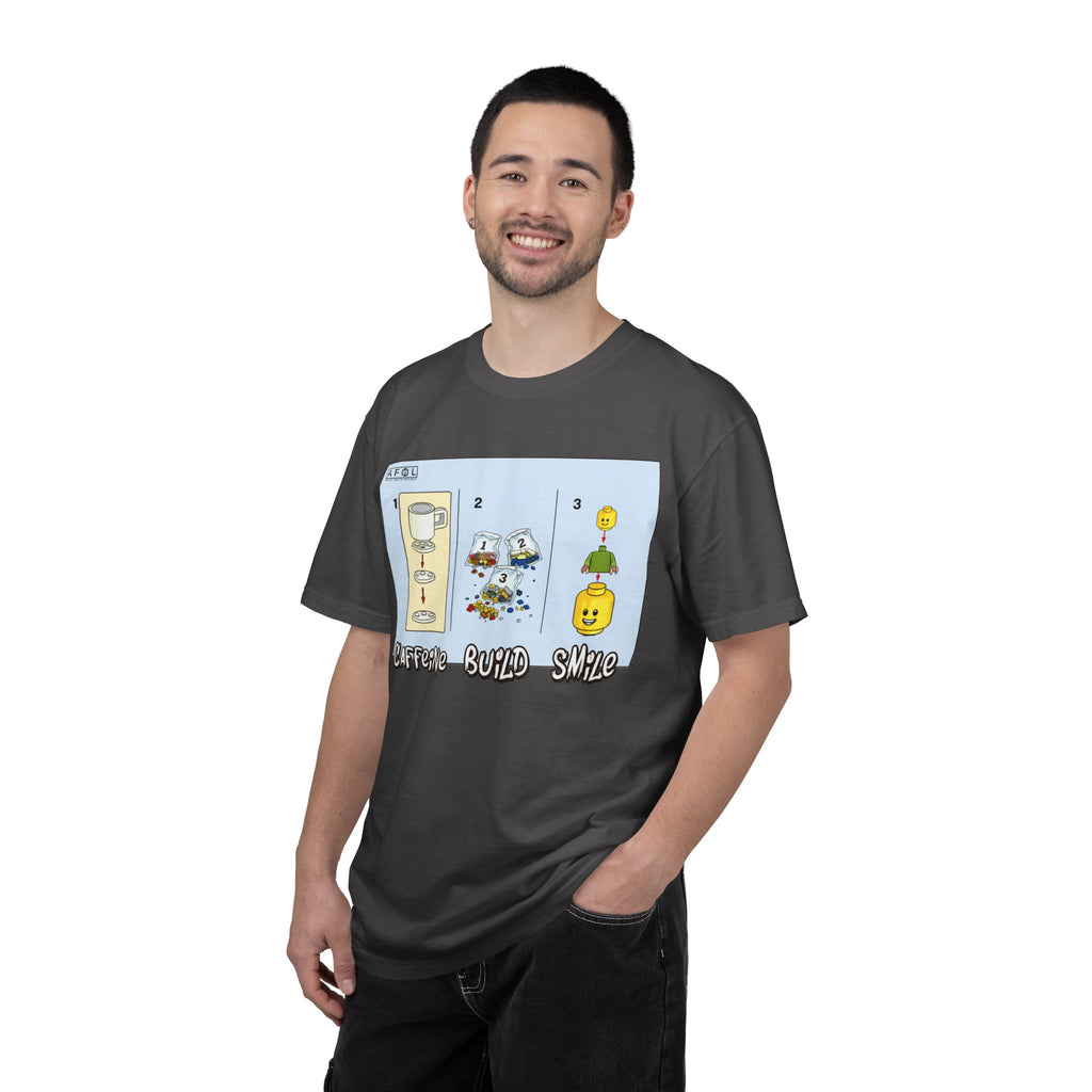 AFOL - Caffine Build and Smile Instructions Tee
