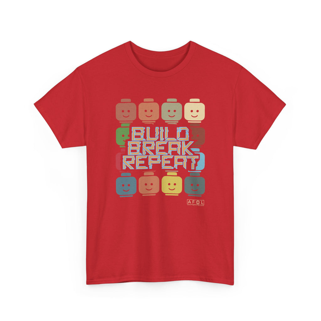 AFOL Retro Brick Tee — "Build Break Repeat" Graphic Shirt