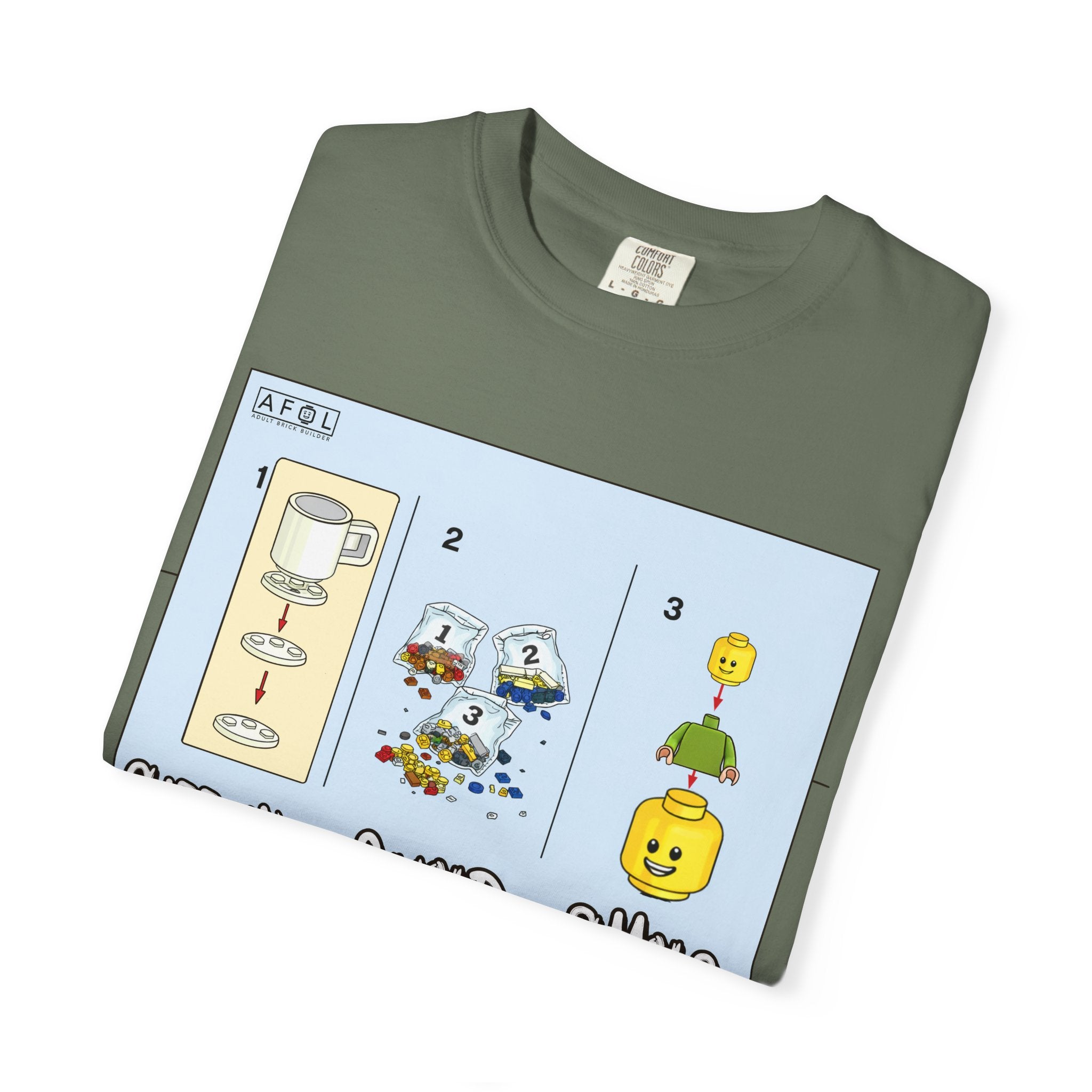 AFOL - Caffine Build and Smile Instructions Tee