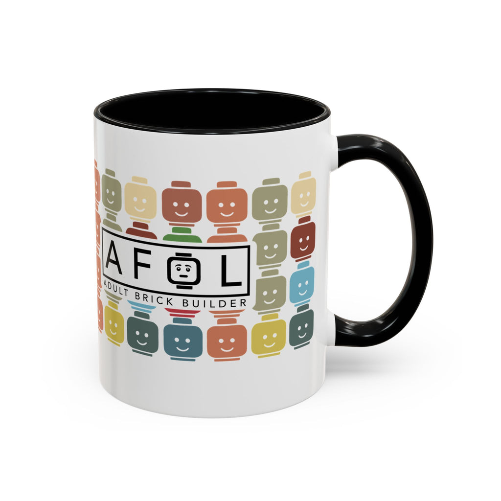 AFOL Mug Happy Faces — Colorful Smiling Brick Pattern (11/15 oz)