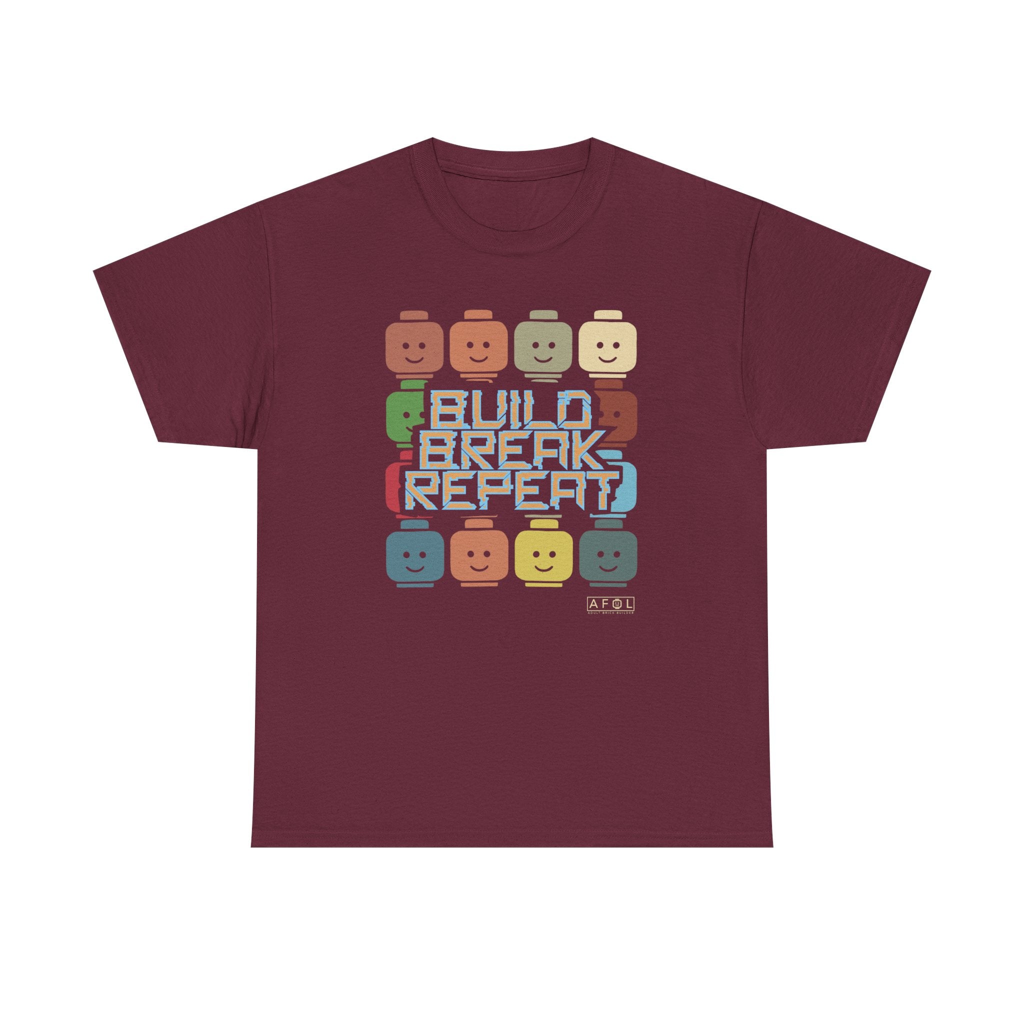 AFOL Retro Brick Tee — "Build Break Repeat" Graphic Shirt