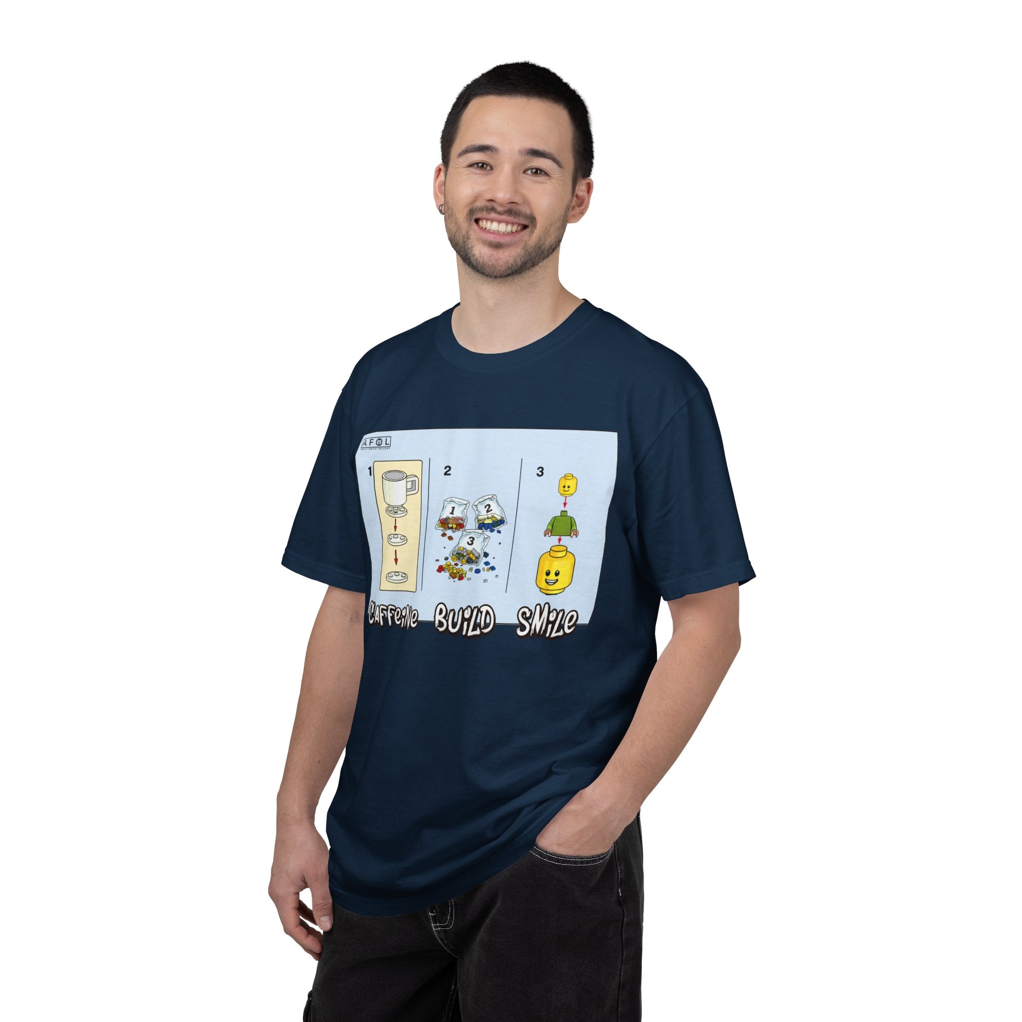 AFOL - Caffine Build and Smile Instructions Tee