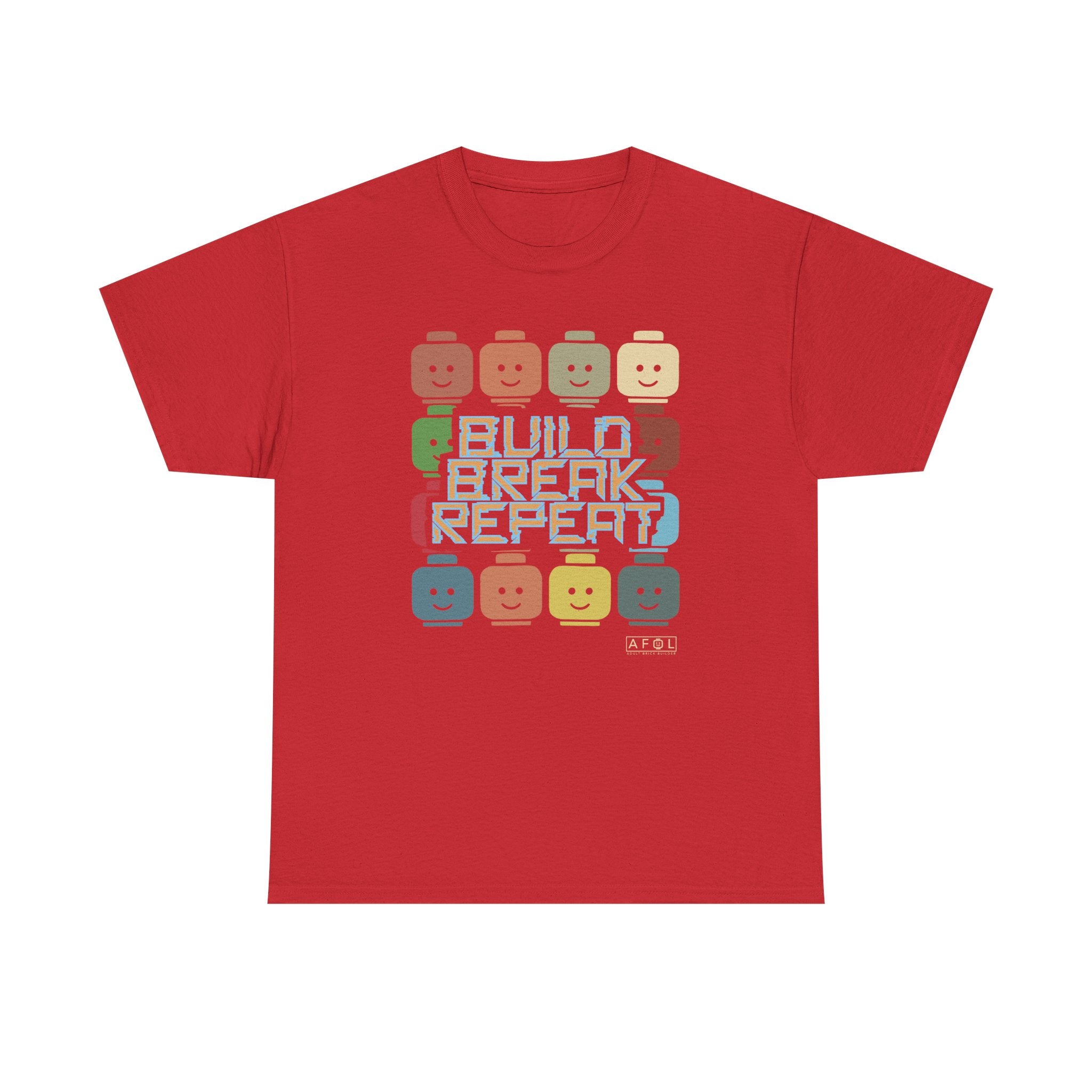 AFOL Retro Brick Tee — "Build Break Repeat" Graphic Shirt
