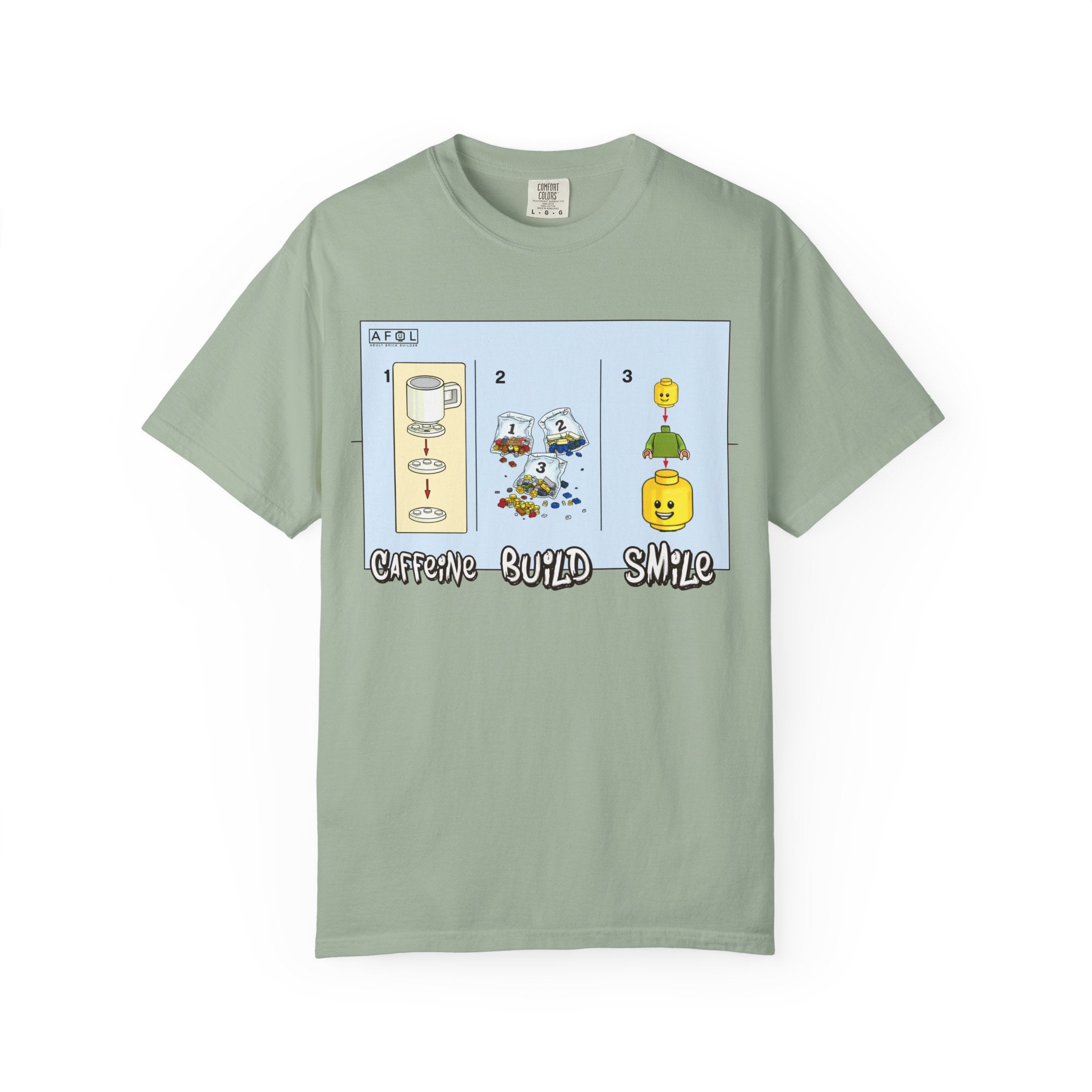AFOL - Caffine Build and Smile Instructions Tee